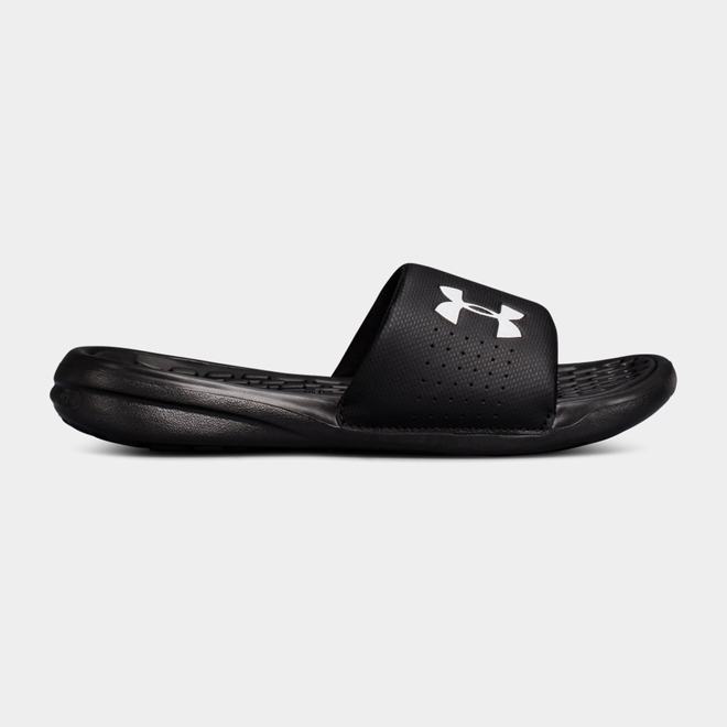 Under Armour Playmaker Fixed Strap - Chlapcenske Šľapky - Čierne/Biele